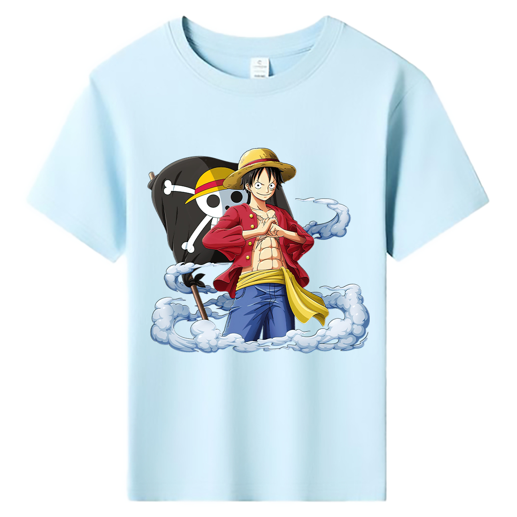 ワンピース モンキー・D・ルフィ ONE PIECE Monkey D. Luffy 綿100％キッズTシャツ（フロントプリント）